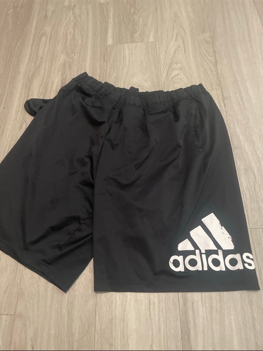 adidas Men's Black Athletic Shorts with White Logo
